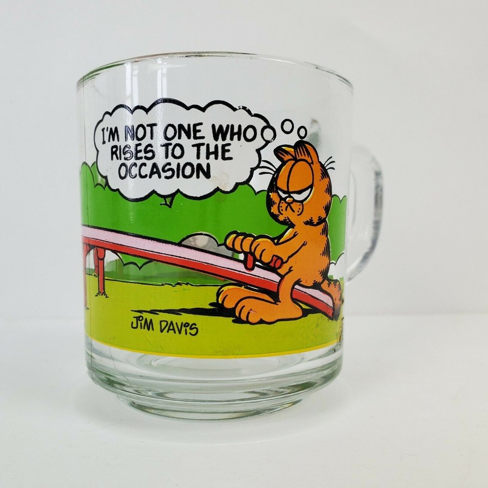 Garfield McDonald's Mug/Cup 1980s Jim Davis Odie Teeter Totter Vintage